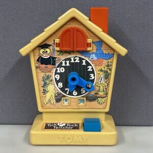 Vintage Tomy Tick Tock Teacher Cuckoo Clock Educational 1980s Toy